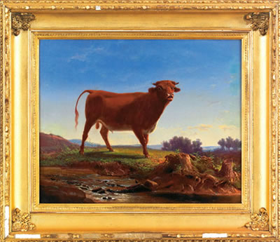 Landscape with a bull by Francis Devlan - Auction record, sale price, and art valuation. Compare with similar artists and explore comparable artworks.