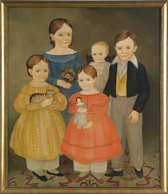 Folk portrait of a family