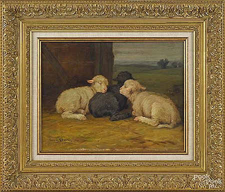 Sample artwork by Francis Wheaton (1849 - 1942), known for herds of sheep in landscape paintings - View similar artists and auction records