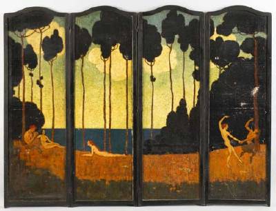 Rose Valley (four panel folding screen)