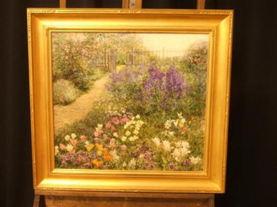 SPRING GARDEN WITH OPEN GATE