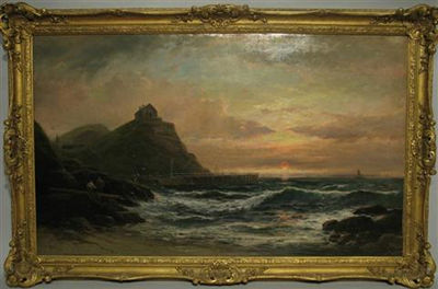 COASTAL SCENE WITH PIER by George Henry Jenkins - Auction record, sale price, and art valuation. Compare with similar artists and explore comparable artworks.