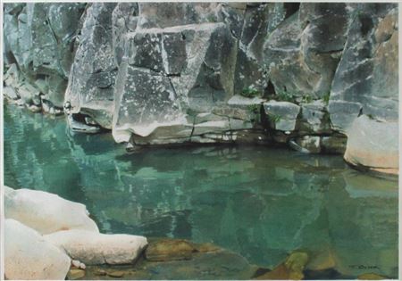 Sample artwork by Ted Colyer (Born 1947), known for portrait, landscape, figure, still life and seascape painting, drawing, woodblock printmaking - View similar artists and auction records