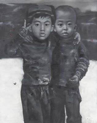 Portrait of Tianbing Li: Self-Portrait with My Brother No. 3, 2006