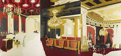 Sample artwork by Rosson Crow (Born 1982), known for interior scene painting with historical theatrical allusion - View similar artists and auction records