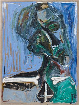 Portrait of Billy Childish: Self Portrate with Bones, 2010