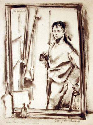 Portrait of Jerry Farnsworth: Young Man Before a Mirror (self portrait)