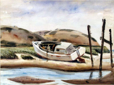 Pamet, Low Tide, Cape Cod; Dunes verso by Marston Dean (Bud) Hodgin - Auction record, sale price, and art valuation. Compare with similar artists and explore comparable artworks.