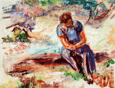 SEATED MALE FIGURE