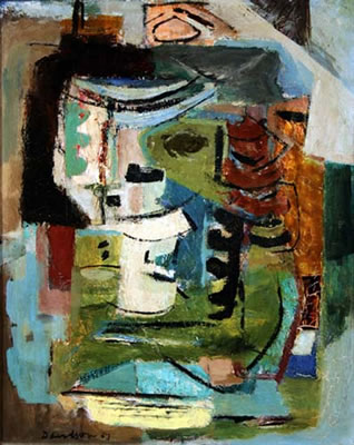 Sample artwork by Morris Davidson (1898 - 1979), known for non objective, abstract painting,  illustration, teaching - View similar artists and auction records