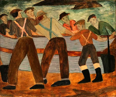 PUSHING THE BOATS by Adelaide Lawson Gaylor - Auction record, sale price, and art valuation. Compare with similar artists and explore comparable artworks.