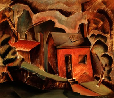 Sample artwork by Grace Martin (Frame) Taylor (1903 - 1995), known for cubist imagery painting, printmaking, teaching - View similar artists and auction records