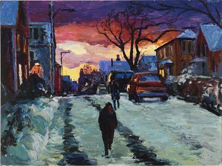 Walking in Winter Sunset, 1996