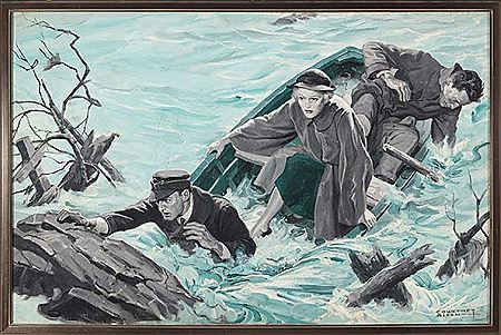 Untitled (shipwrecked people, ashore)