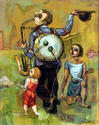 One Man Band by George Ratkai - Auction record, sale price, and art valuation. Compare with similar artists and explore comparable artworks.