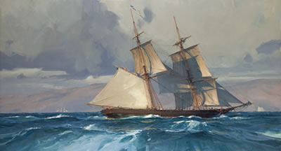 Revenue Cutter 'C.W. Lawrence' Approaching the Coast