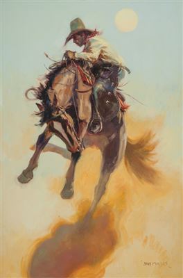 Chinnin' the Moon by John Moyers - Auction record, sale price, and art valuation. Compare with similar artists and explore comparable artworks.