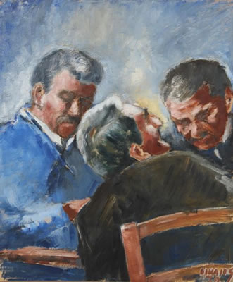Sample artwork by Charilaos Dikaios (1911 - 2009), known for modernist, abstract figure, landscape and genre painting, architecture - View similar artists and auction records