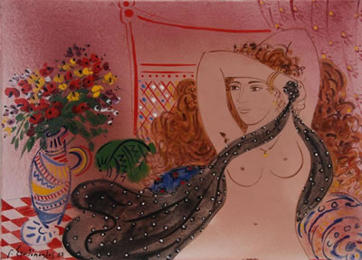 Woman with flowers