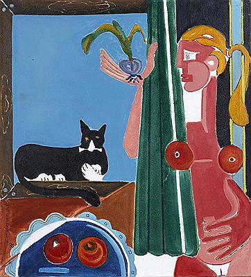 Girl with cat