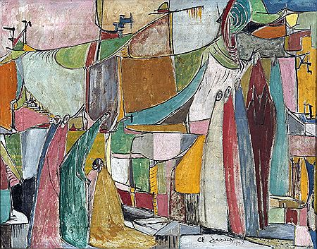 Women washing at the well