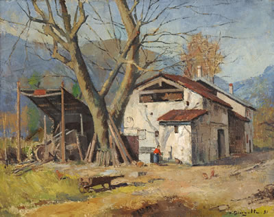 Tessiner Bauernhof im Vorfrühling by Angelo Giorgetti - Auction record, sale price, and art valuation. Compare with similar artists and explore comparable artworks.