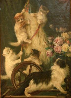 Cats on Spinning Wheel