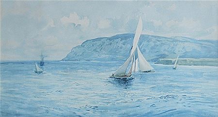 Coastal Scene with sailing boats