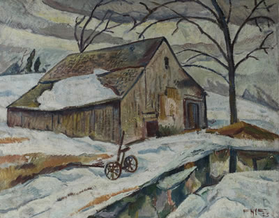 Winter scene of a house