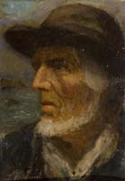 Side portrait of a man by the sea