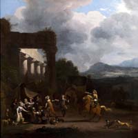 An Elegant Company Making Merry near Classical Ruins