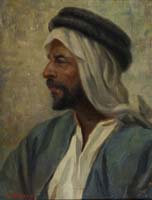 Portrait of Joseph B Kahill: Self portrait in a turban