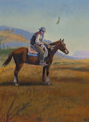 Western figure on horseback