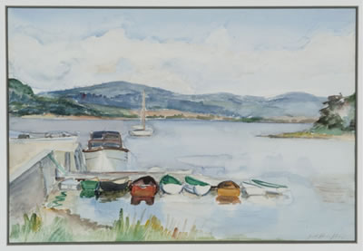 Boat marina scene
