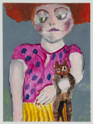 Abstract portrait of woman with fox