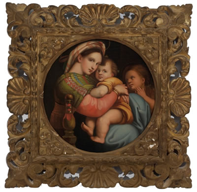 Madonna and child with angel attending