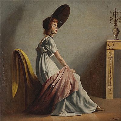 Neoclassical portrait of a seated woman