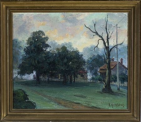 Farm landscape with farm houses