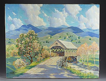 Landscape with wooden bridge