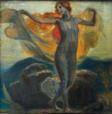 Symbolistic painting 'Dancing Nymph'