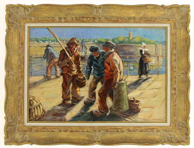 "Pêcheurs sur les quais à Concarneau"