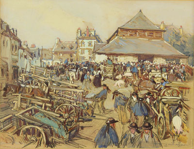 Scène de marché en Bretagne
