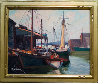 Gloucester Harbor by Russ Webster - Auction record, sale price, and art valuation. Compare with similar artists and explore comparable artworks.