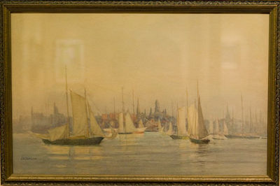 Sample artwork by John Thurston (1865 - 1955), known for harbor view, marine - View similar artists and auction records