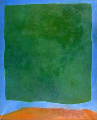 Green Field on Blue