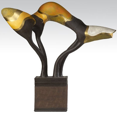 Glazed ceramic sculpture on stand