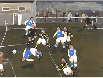 Two works of art: Soccer Game, 2001; Kleptomaniac, 1997