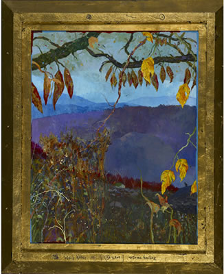 Black Kitten on Autumn Boulder