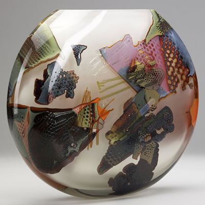 Decorated cased glass vase