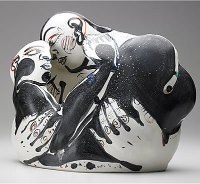 Glazed porcelain envelope vessel
